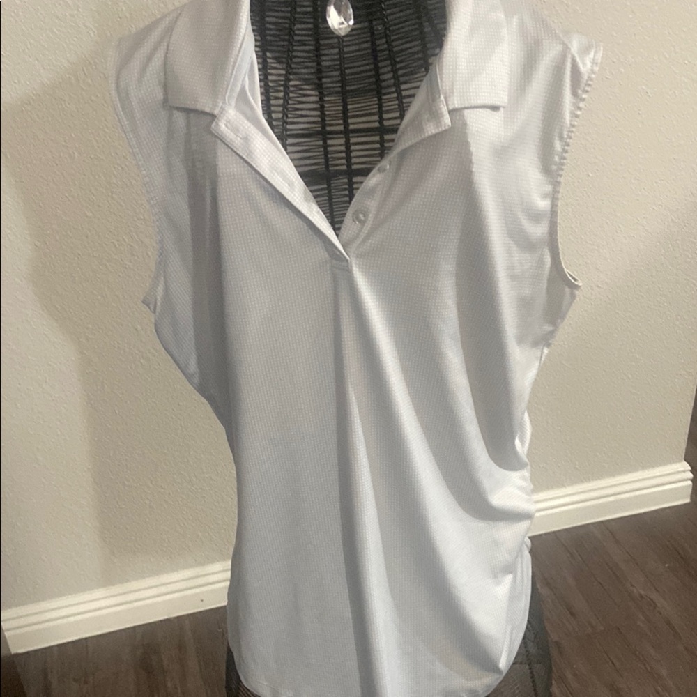 Callaway Gray Fitted Polo Blouse